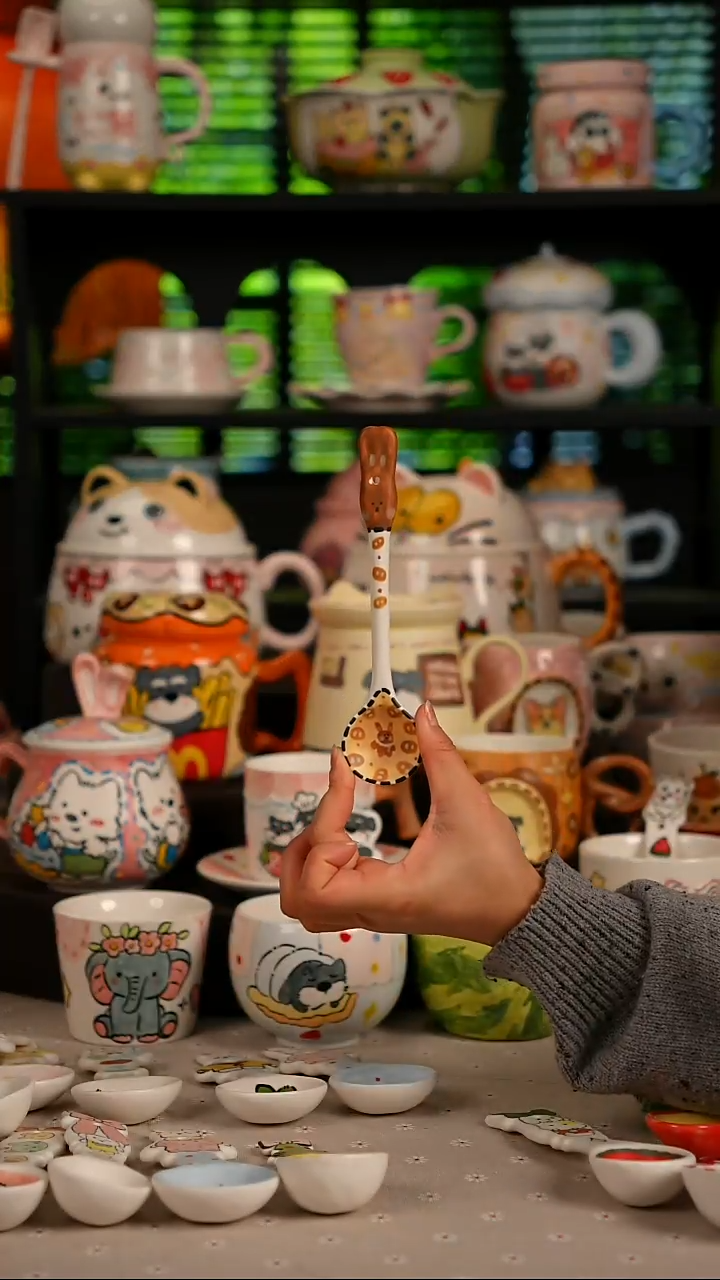 陶瓷无盖款景德镇高温釉下彩纯手绘创意瓷