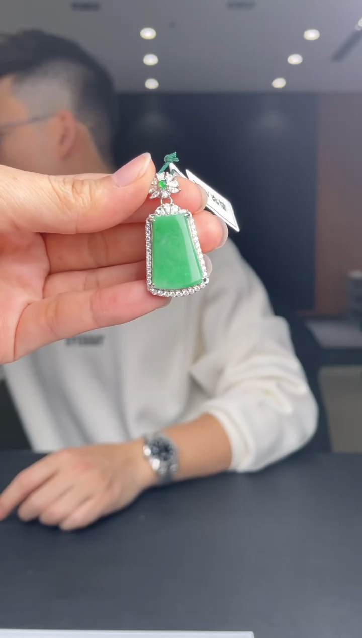 【闪购商品】定制翡翠银S925镶嵌01-19HDJT0127354