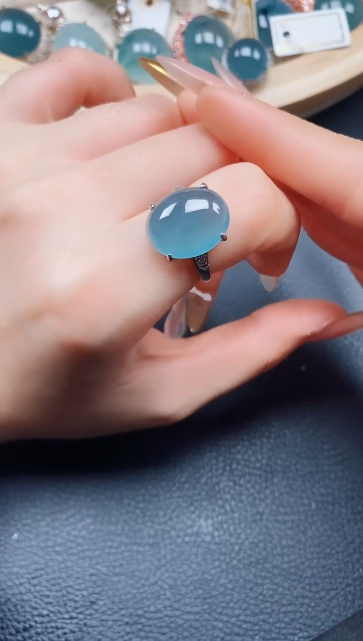 【闪购商品】翡翠戒指银S925镶嵌翡翠