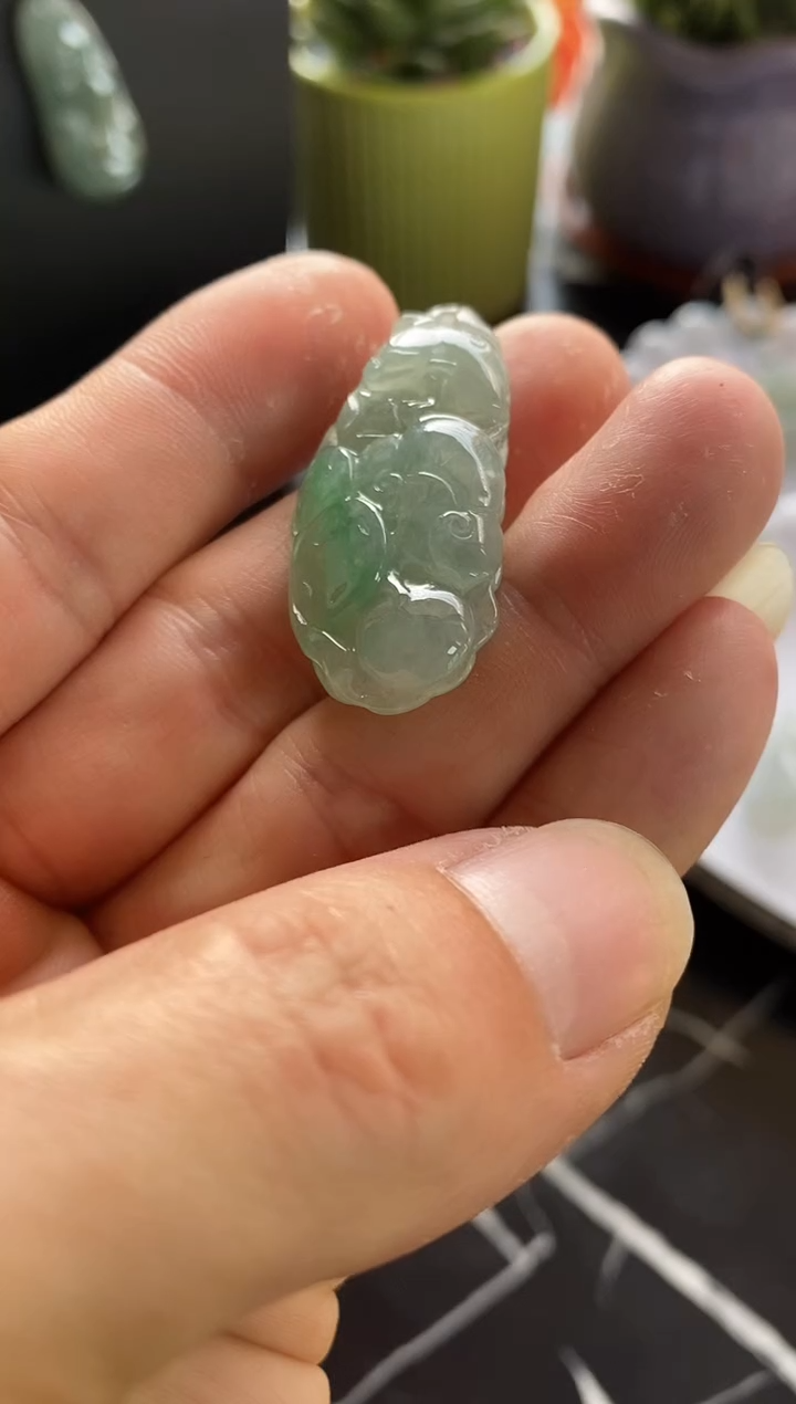 颈饰银S925镶嵌翡翠34天然缅甸翡翠A货