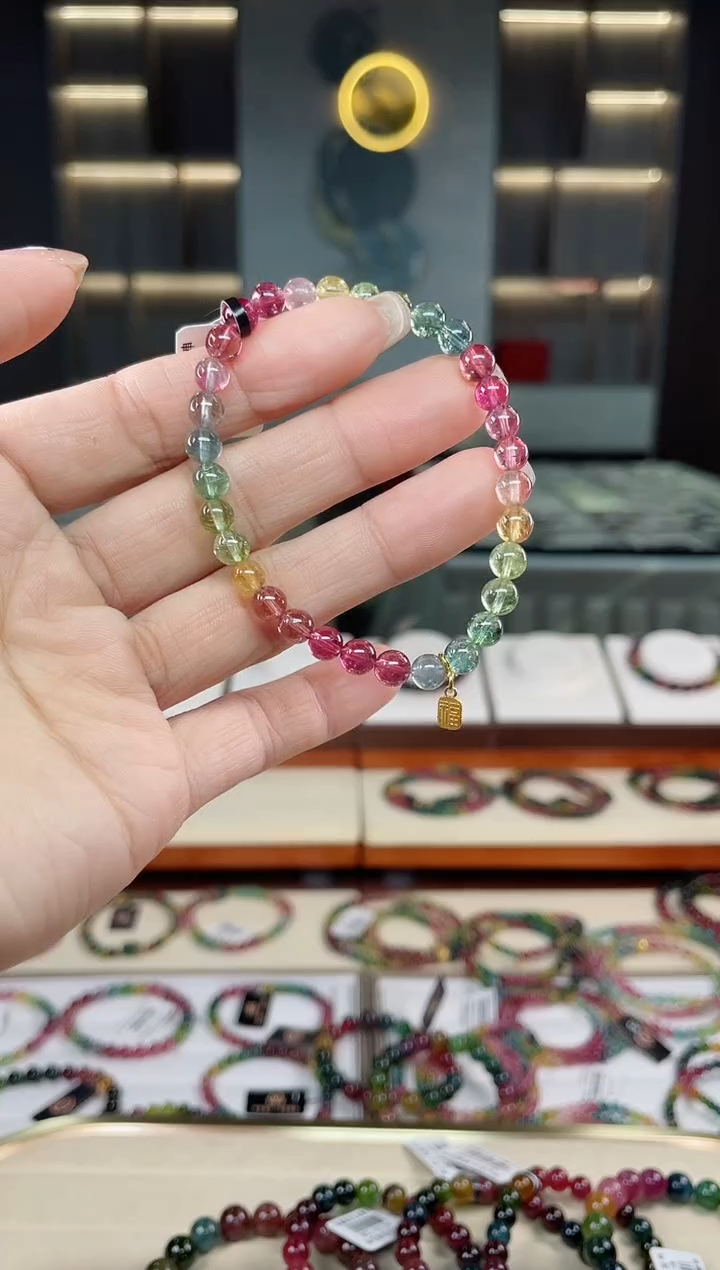 未镶嵌老矿碧玺单圈手串5mm+碧玺多样性发一条T