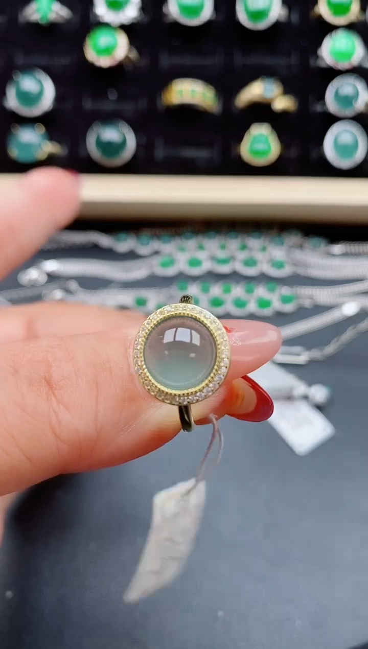 【闪购商品】翡翠戒指银S925镶嵌80550