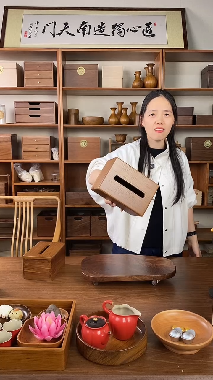 木缅甸柚木纸巾盒 