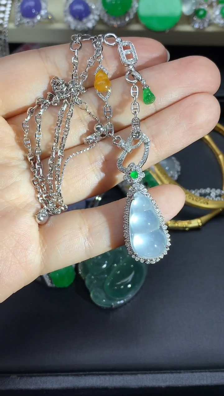 18K金镶嵌手链翡翠747-中国好珍宝