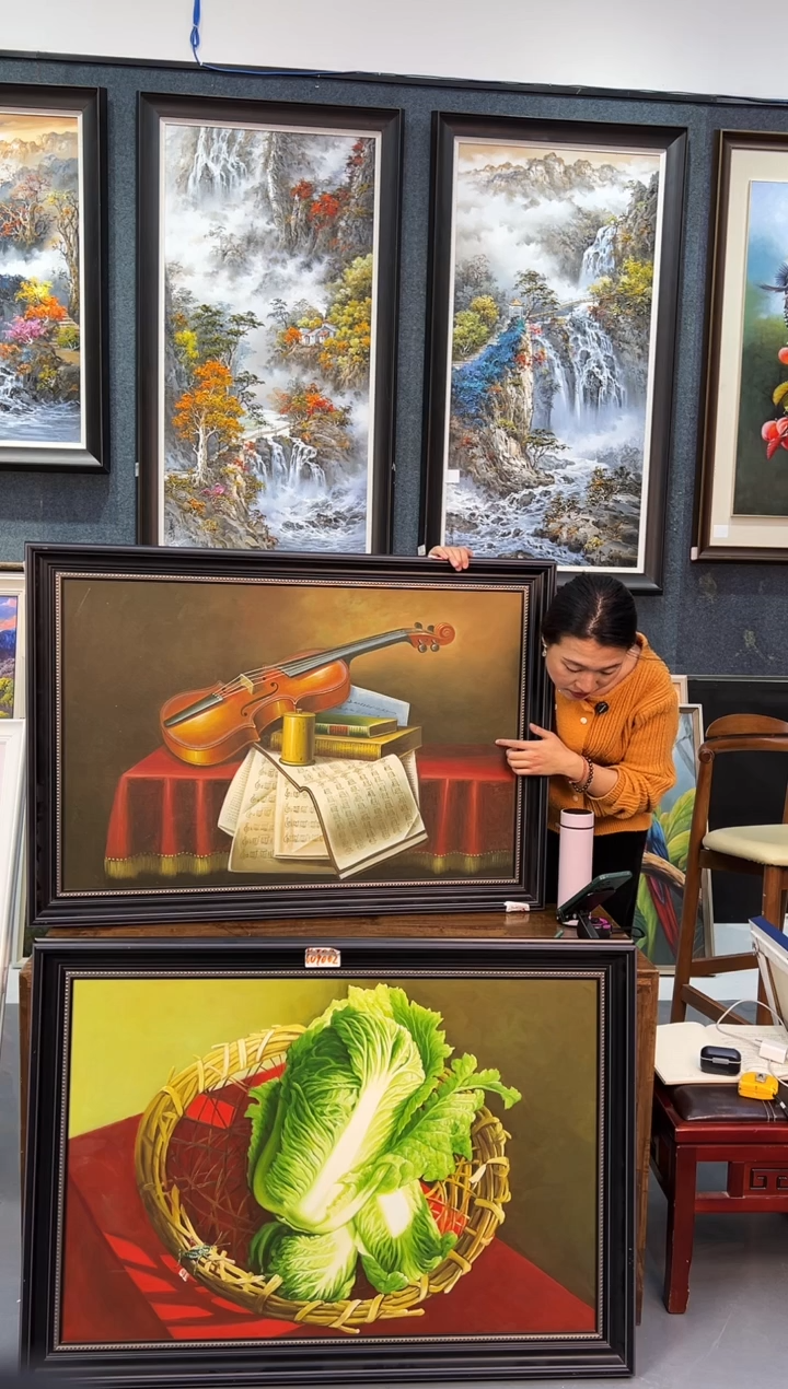 【闪购商品】油画135号 60*90 小提琴-手绘油画