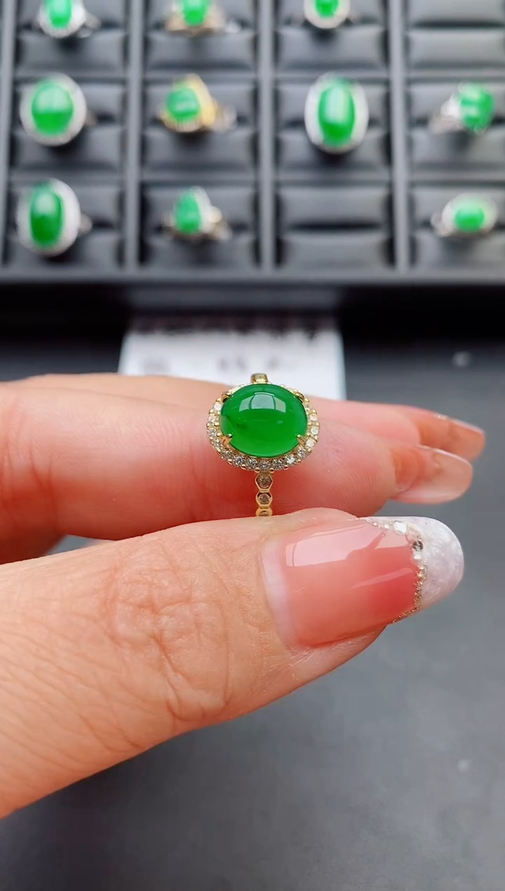 【闪购商品】翡翠戒指银S925镶嵌5080805