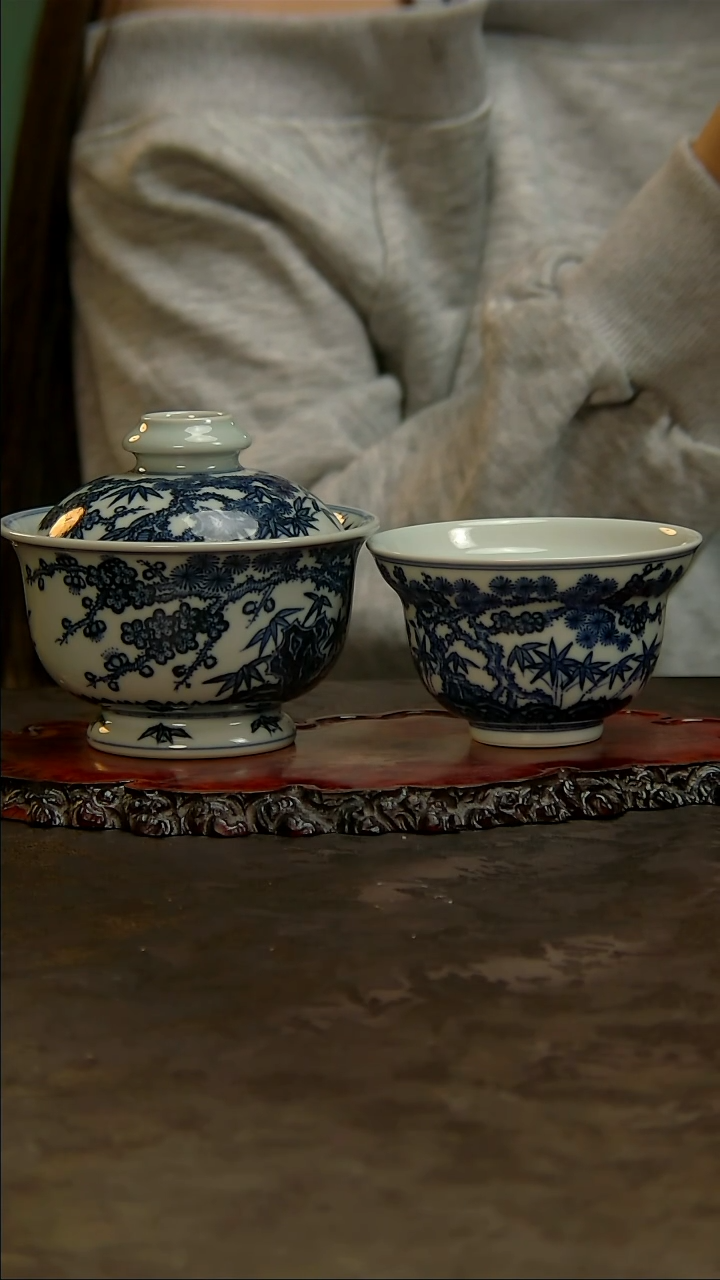 【闪购商品】青花手绘松竹梅套组