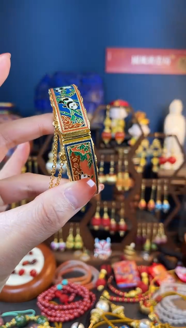 【闪购商品】熊猫珐琅景泰蓝手镯