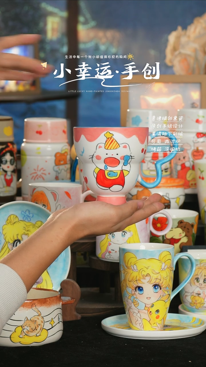 【闪购商品】小幸运纯手工手绘陶瓷