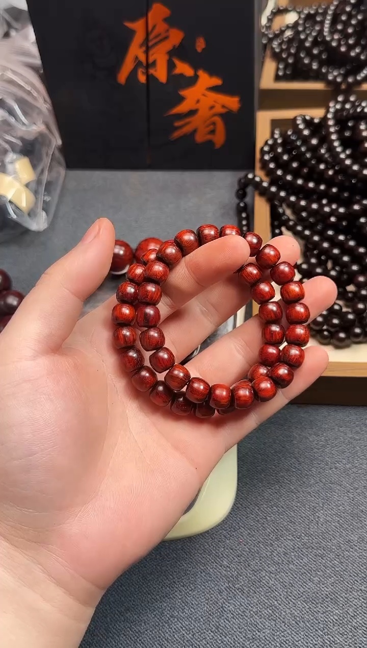 小叶紫檀手串/手链小叶紫檀火焰纹9*10老型