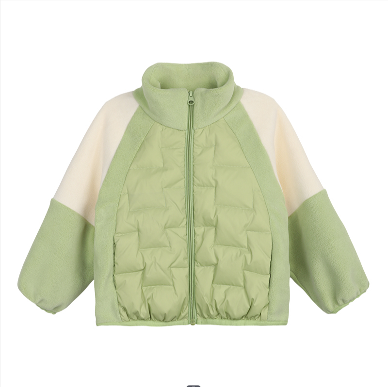 小O宝Okids童装 宝宝秋冬针梭拼接90白鸭羽绒服休闲 CPD324238