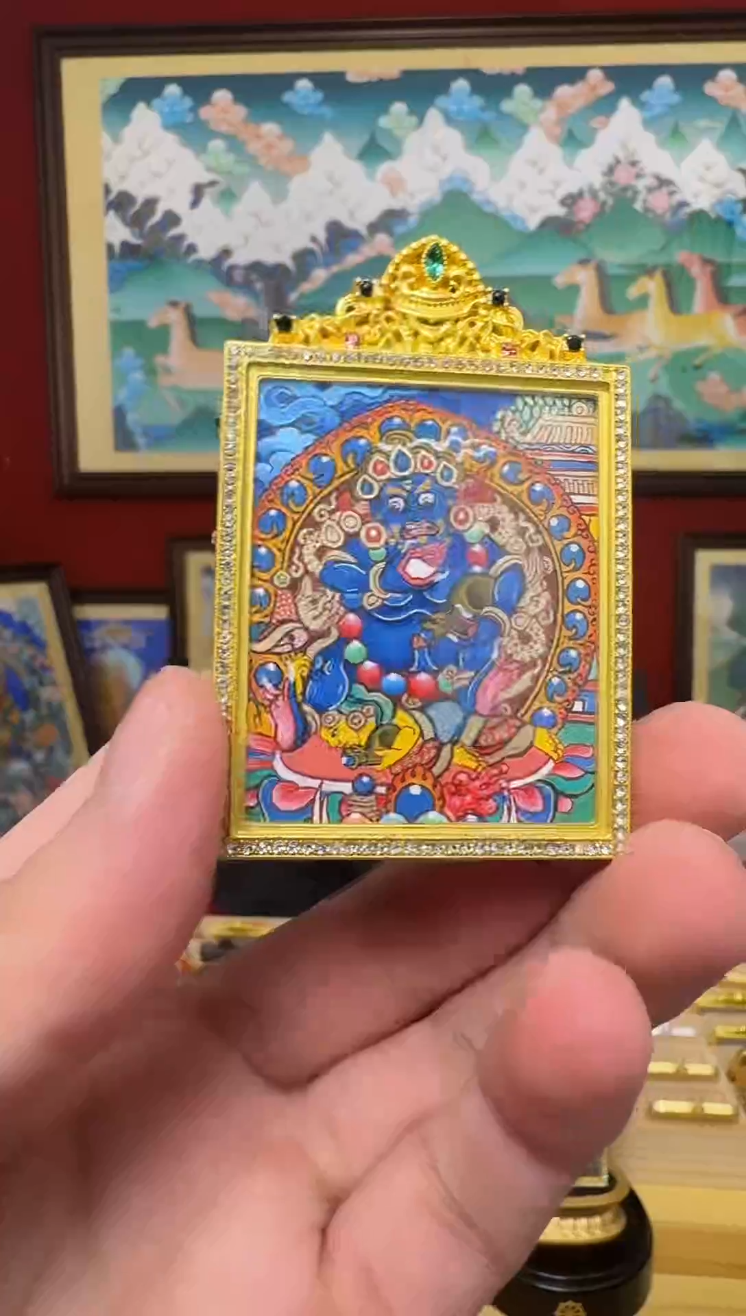 吊坠黑c-热贡纯手绘-刀刀