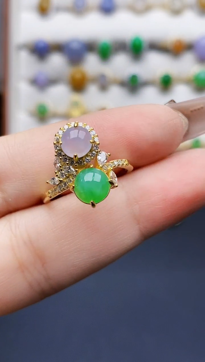 银S925镶嵌戒指翡翠1630