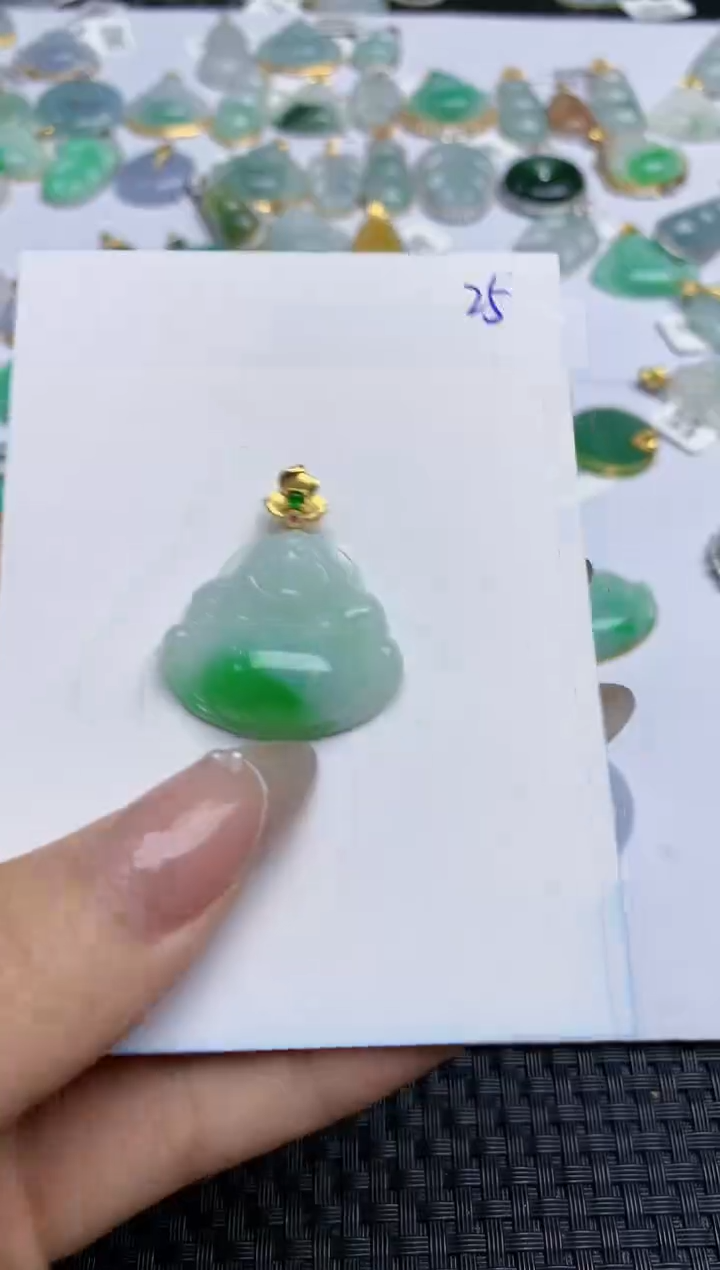 【闪购商品】翡翠颈饰18K金镶嵌 天然翡翠A货