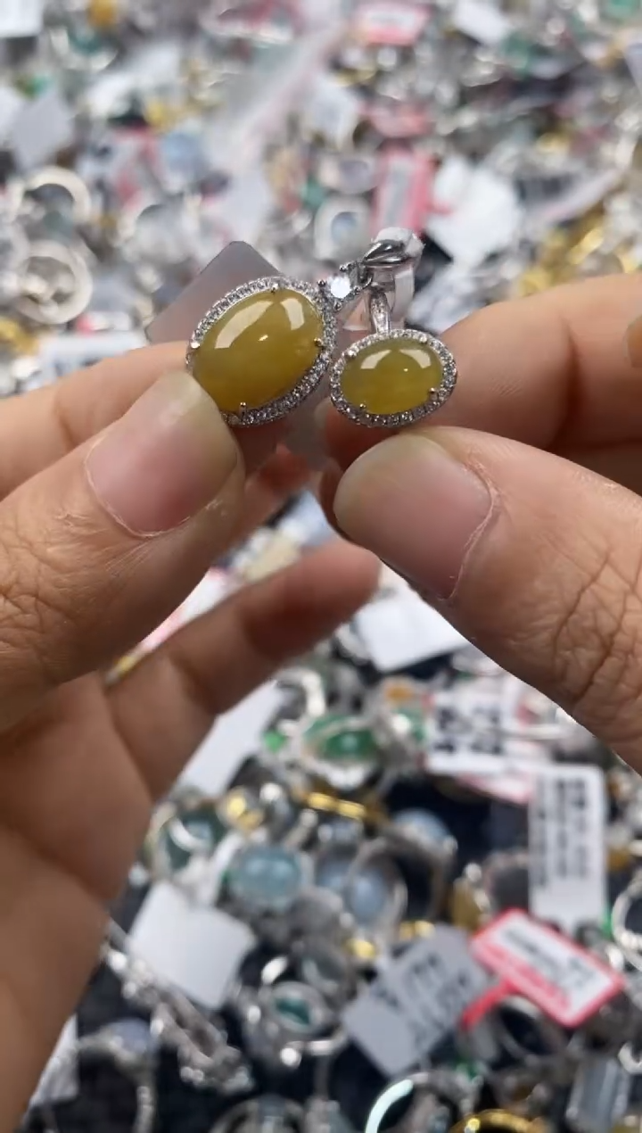 银S925镶嵌戒指翡翠111---9