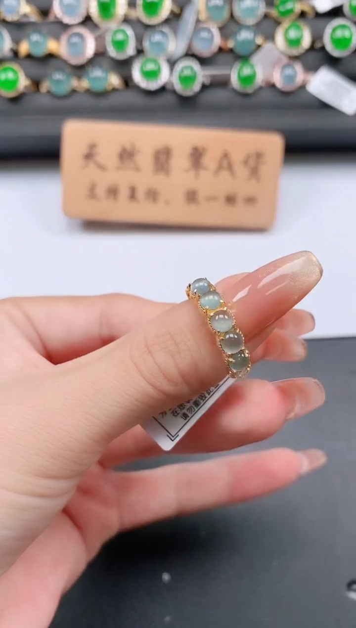 银S925镶嵌戒指翡翠111