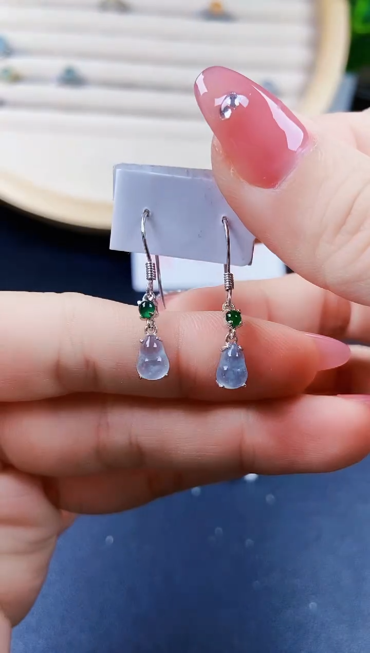 【闪购商品】翡翠耳饰银S925镶嵌120120120