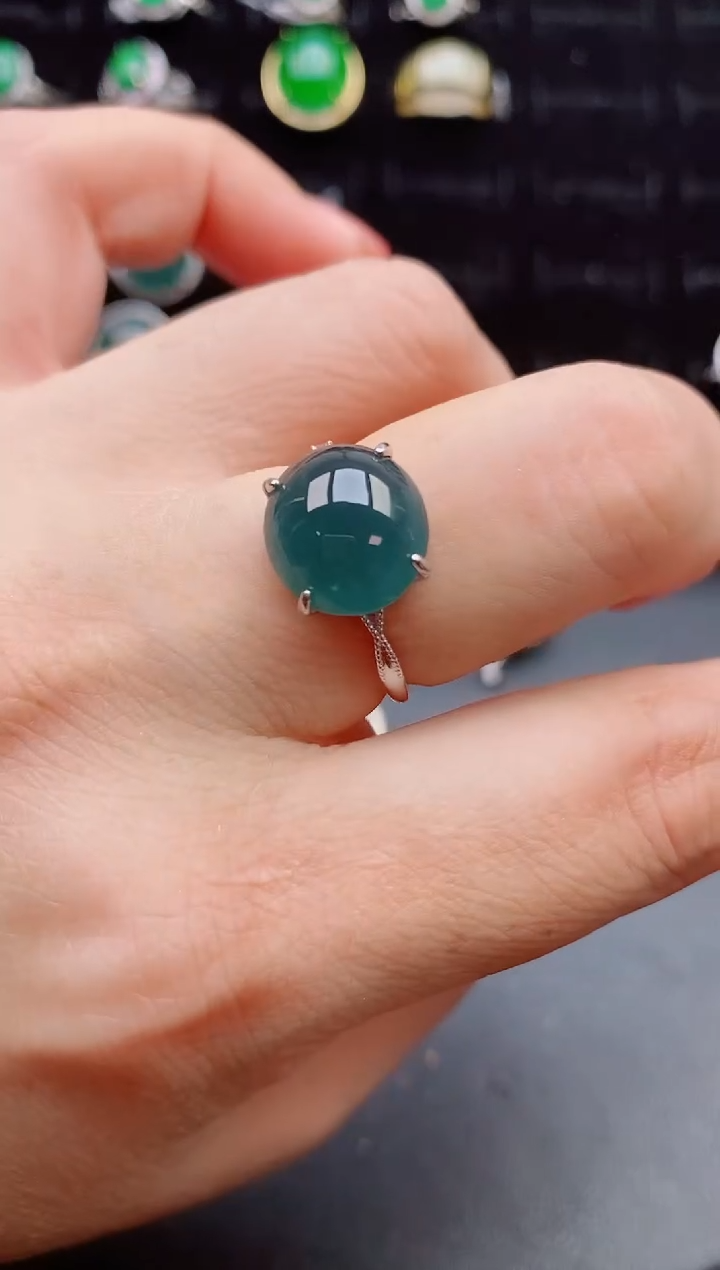 【闪购商品】翡翠戒指银S925镶嵌12121