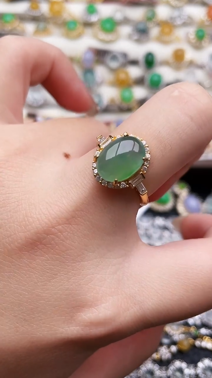 银S925镶嵌戒指翡翠121