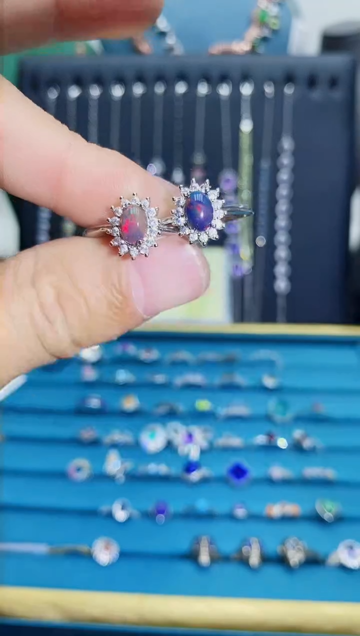 【闪购商品】欧泊戒指银S925镶嵌1121