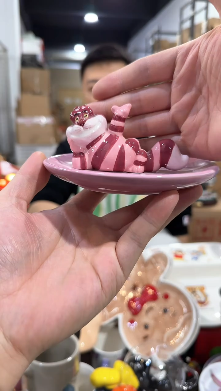 瓷片柴郡猫首饰盘