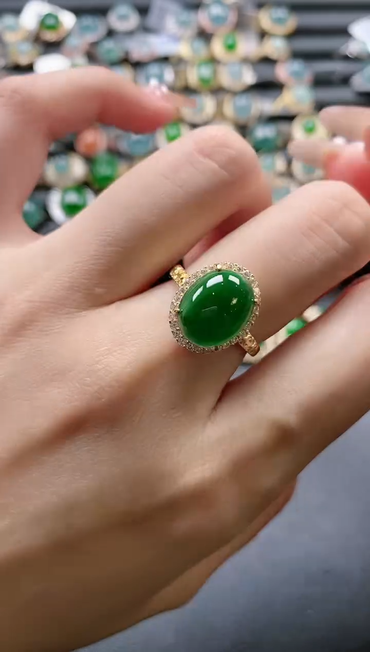 【闪购商品】翡翠戒指银S925镶嵌-6600