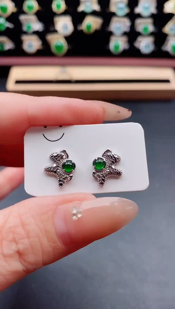 银S925镶嵌戒指翡翠1