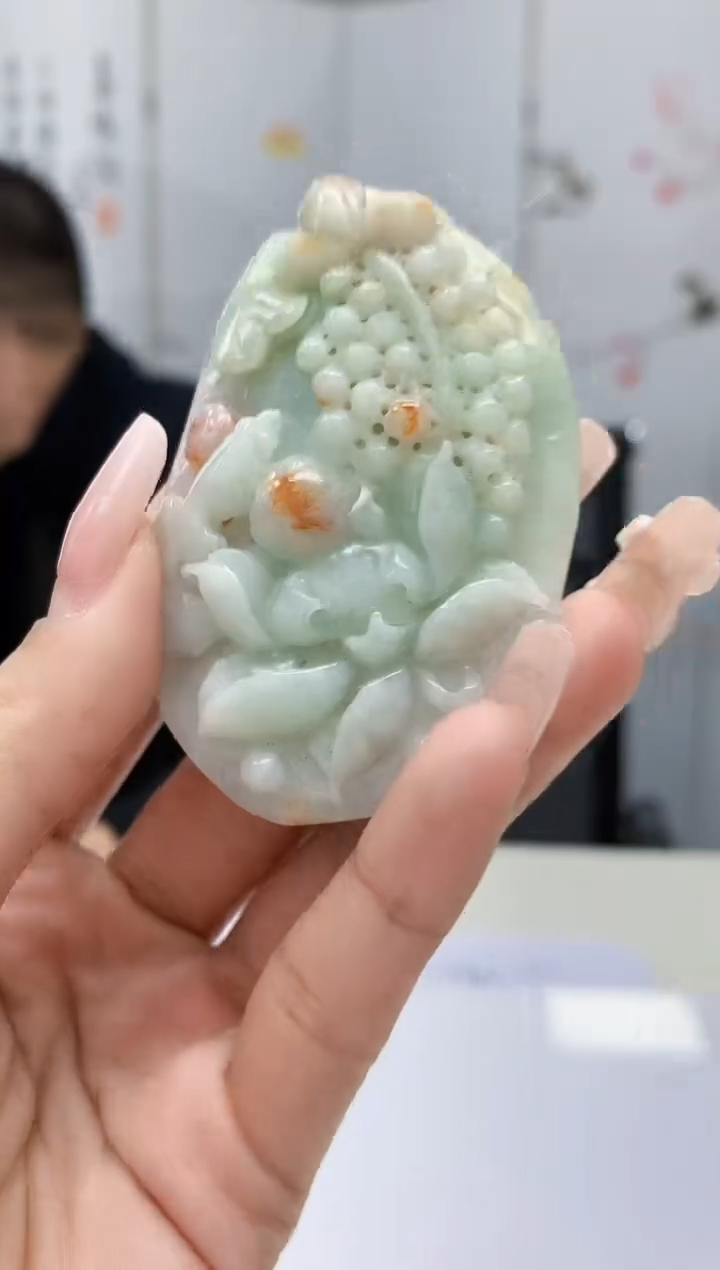 【闪购商品】定制翡翠未镶嵌5152lr-毛货挂件3