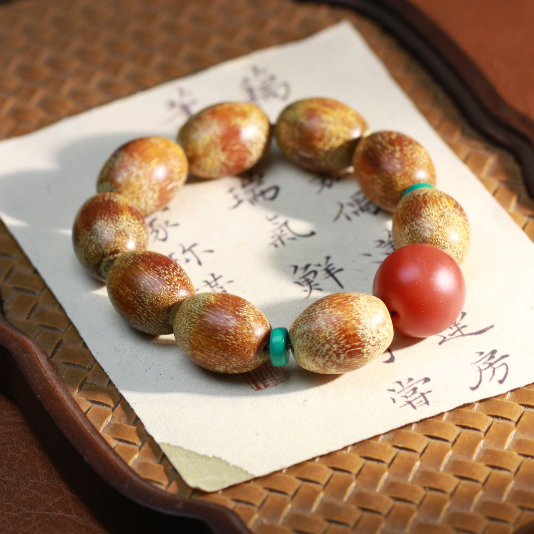 【曹总文玩】17mm文玩沉香木串手链FZ958