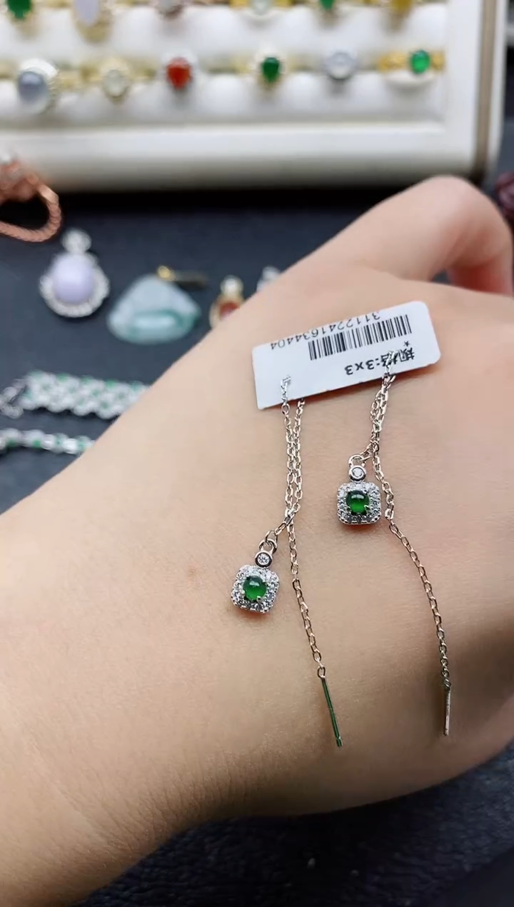 银S925镶嵌戒指翡翠1