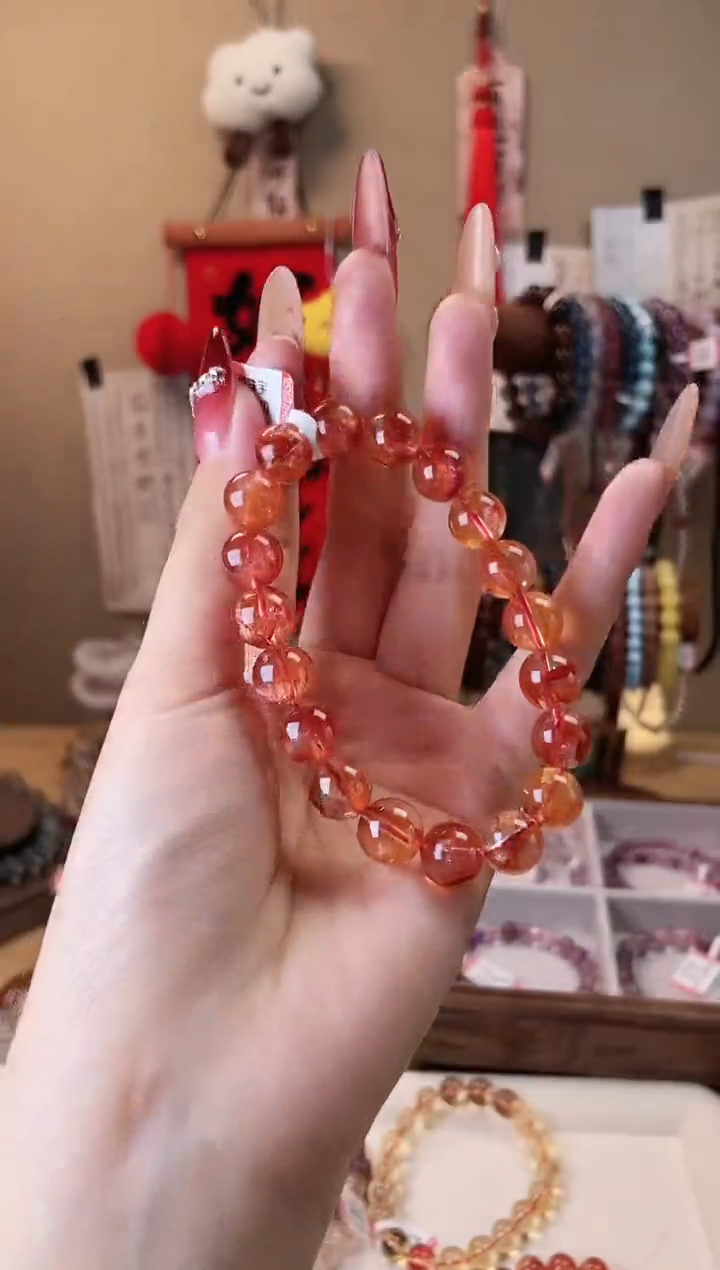 【闪购商品】水晶手链未镶嵌10m红胶花