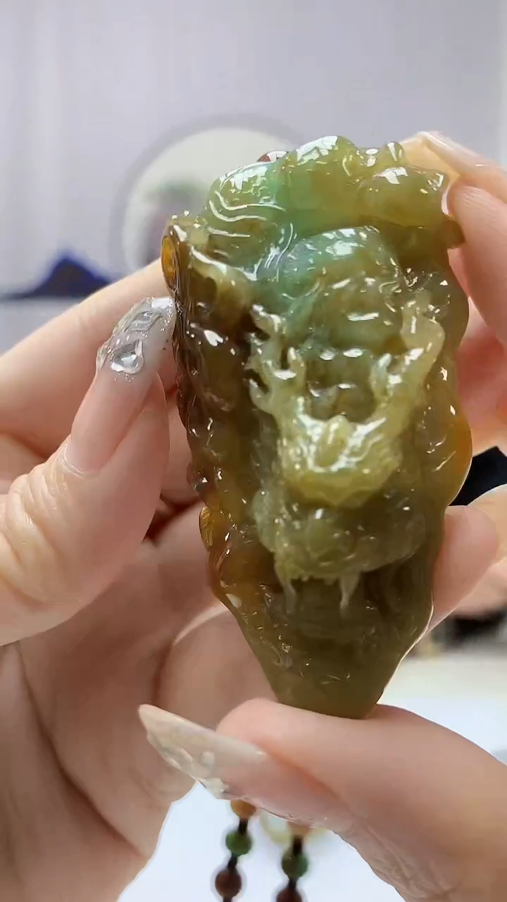 定制翡翠未镶嵌5060DD-毛货挂件189