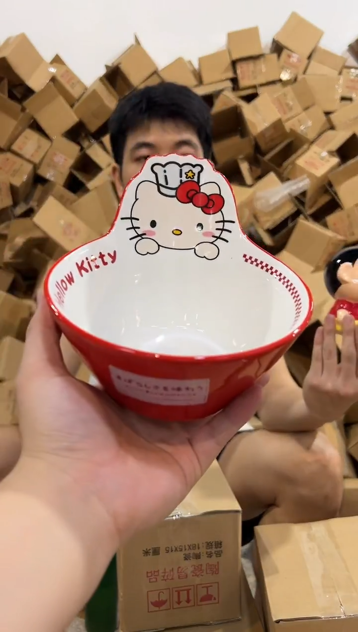 瓷片原盒kt猫沙拉碗
