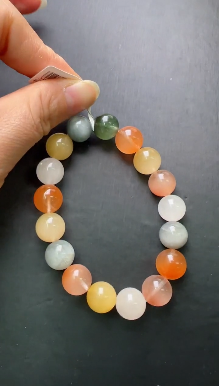 【闪购商品】水晶单圈未镶嵌兔毛手串12m+ JP37670