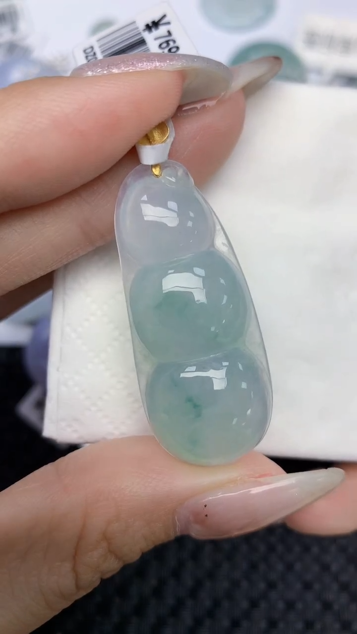 颈饰18K金镶嵌翡翠天然缅甸翡翠a货百元以上9元证书费自理