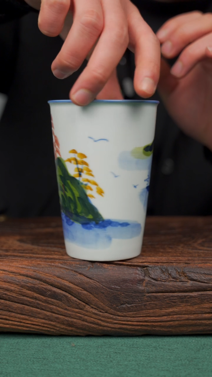 【闪购商品】瓷片104寻一缕瓷香杯釉下手工手绘瓷器