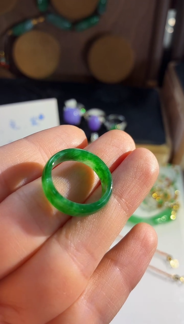 未镶嵌戒指翡翠戒指13.5