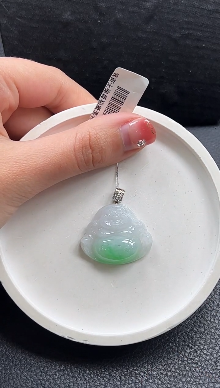 【闪购商品】翡翠颈饰18K金镶嵌佛公