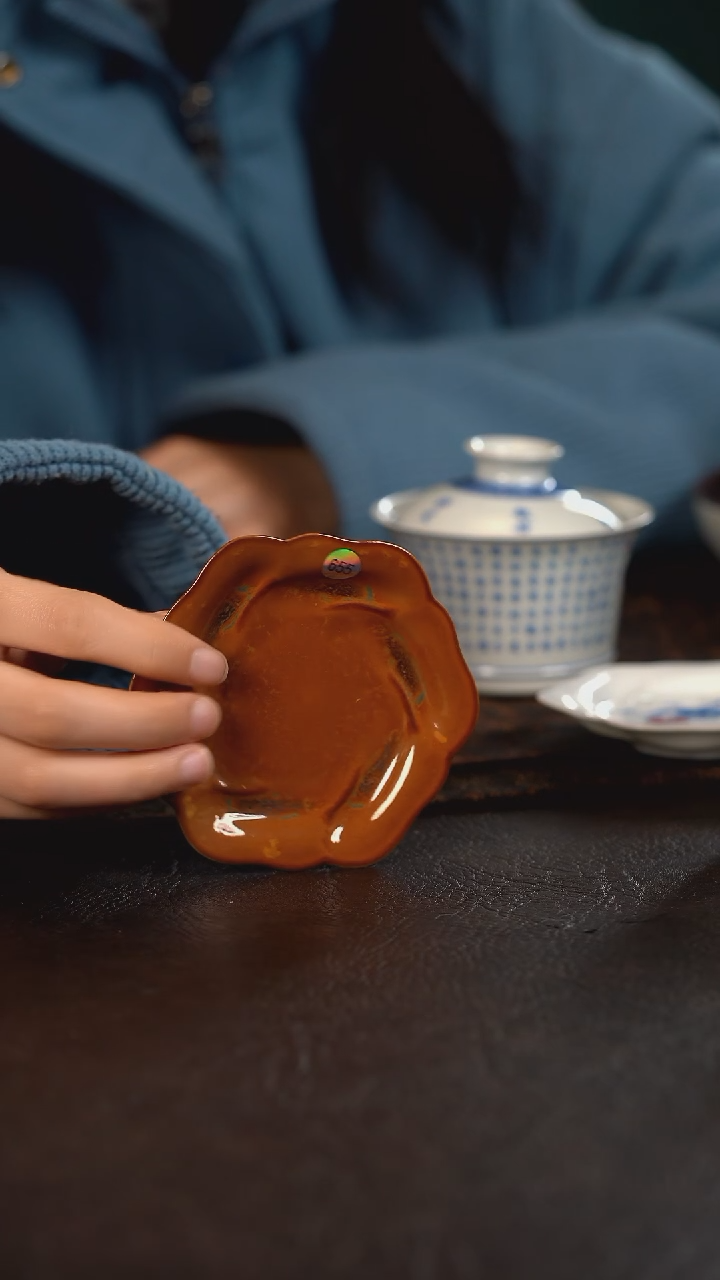 【闪购商品】杯655聚澜堂红金花杯垫