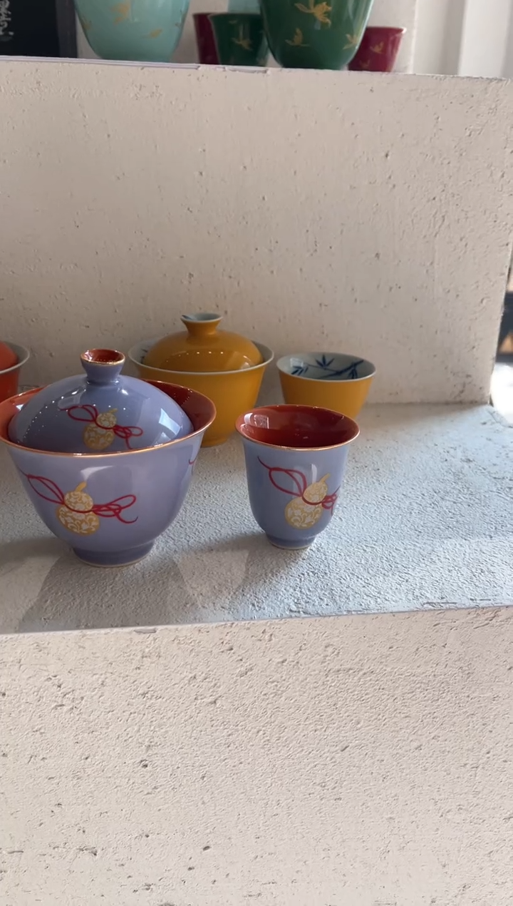 【闪购商品】飞天福禄盖碗 +杯 哈哈哈