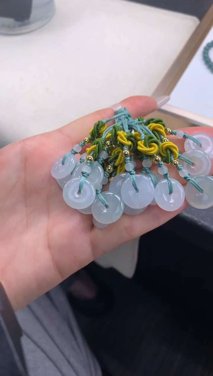 未镶嵌挂件翡翠FC559 翡翠平安扣手机挂 多样性发其一