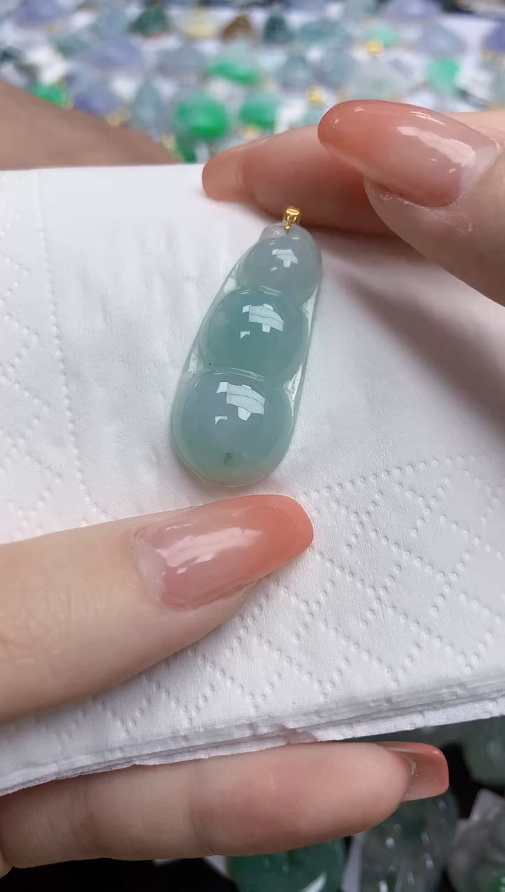 【闪购商品】翡翠颈饰18K金镶嵌天然缅甸翡翠A货