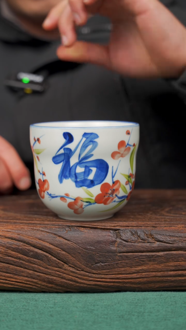 【闪购商品】瓷片96景德镇杯釉下手工手绘瓷器