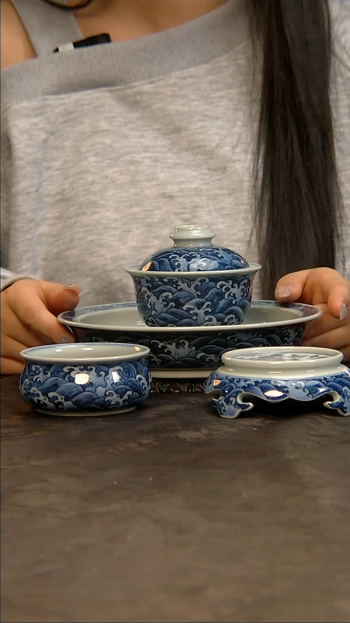 【闪购商品】青花手绘龙纹套组