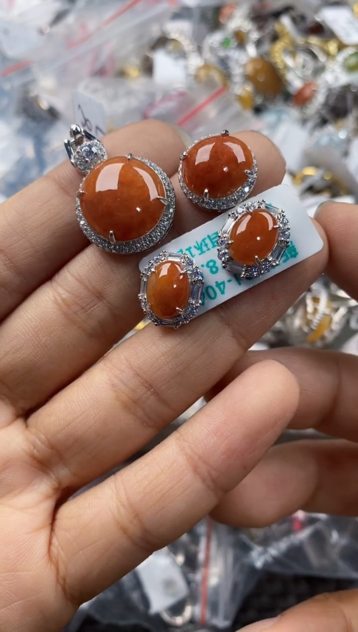 银S925镶嵌戒指翡翠666----4