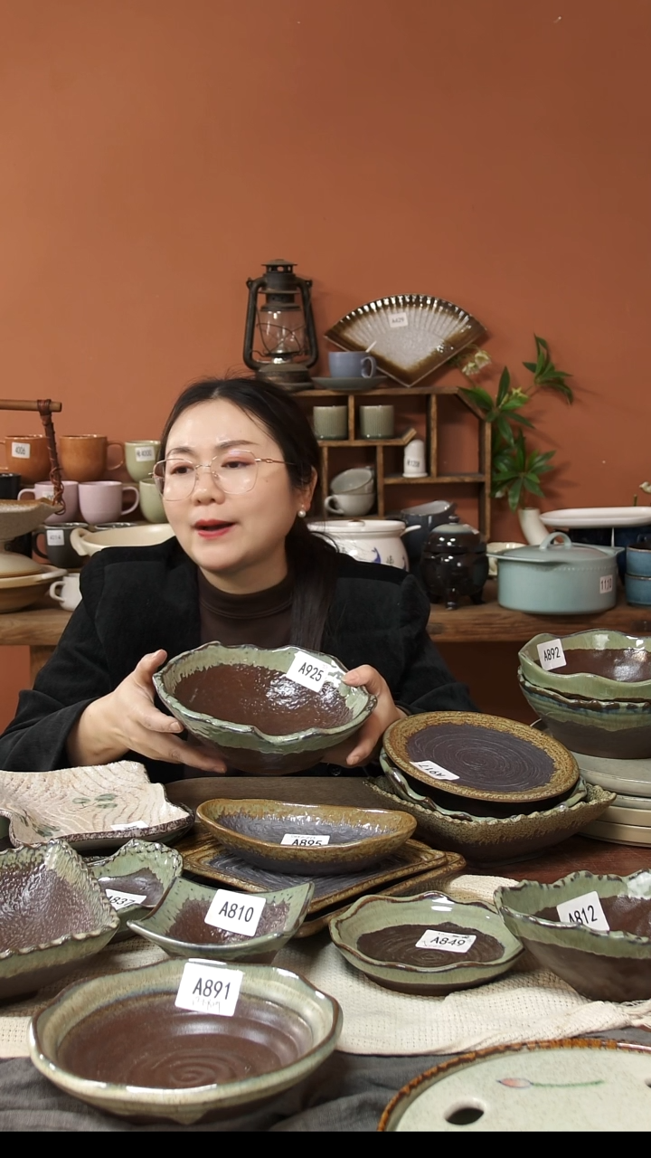 陶瓷A925 一只粗陶红泥异形碗21*8微瑕