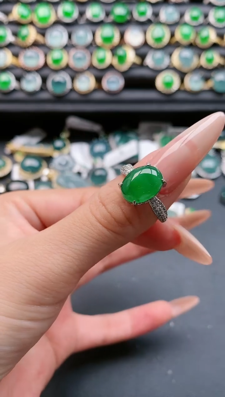 【闪购商品】翡翠戒指银S925镶嵌1111111