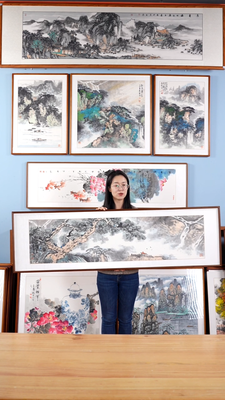 【闪购商品】国画隗寿群《清泉清音》带框发货162*47