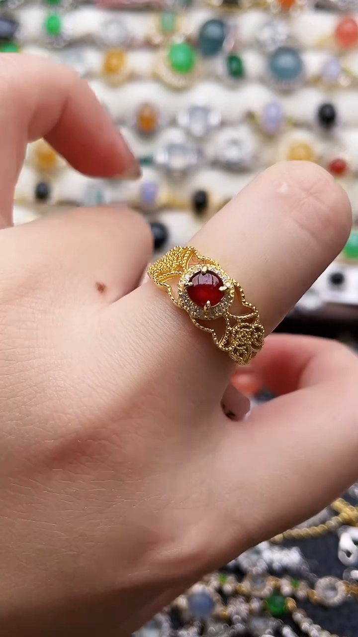 银S925镶嵌戒指翡翠150