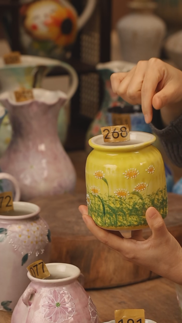 陶瓷景德镇设计师手作花器摆件侘寂风@M268@